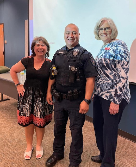 The April Speaker was Officer Cesar Salinas from the Georgetown PD.  