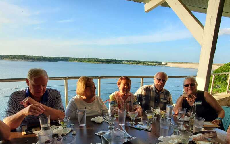 Dashing Diners share a meal at beautiful Lake Belton.  