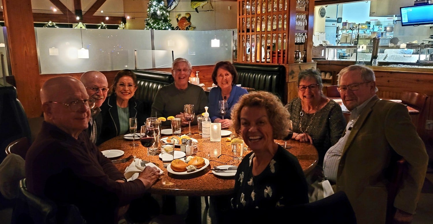 The Wednesday Dinner group is celebrating the holidays at Freda's Seafood Grill in Austin.  