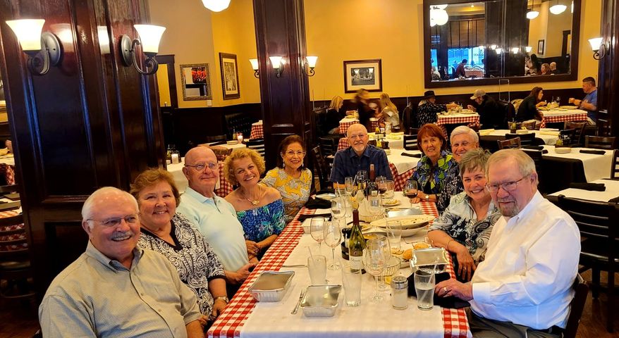 Wednesday Night Dinner Group enjoying a September evening at Maggiano's Little Italy.  