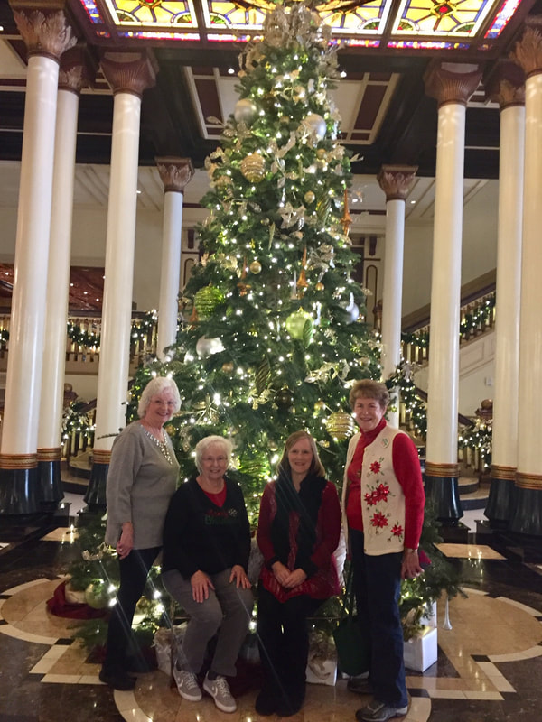 Cook, Taste, Tell with the  Driskill Hotel Christmas decorations. 