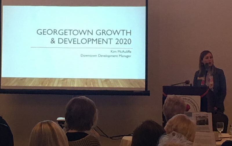 Kim McAuliffe, city of Georgetown, telling us about upcoming new businesses and developments.