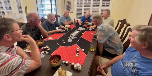 It's July and the guys are playing poker!