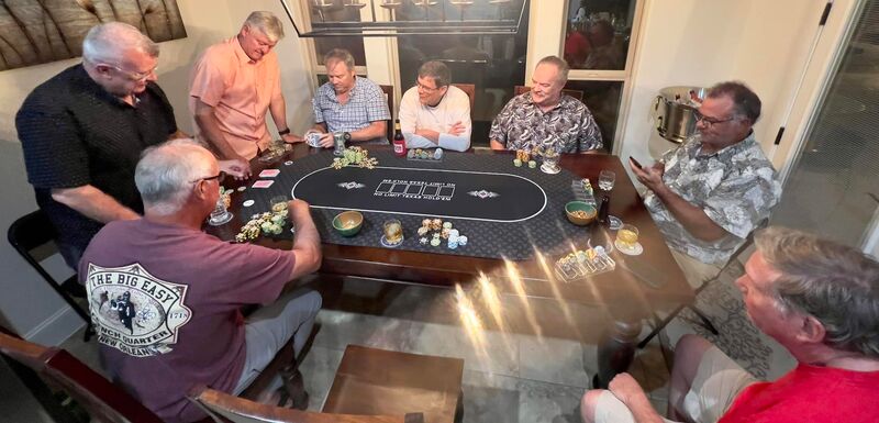 It's September and the guys are playing poker.  