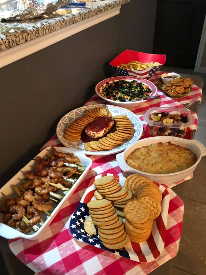 No one went hungry at the newly formed Thursday evening bunco group!