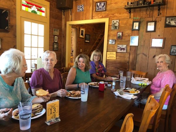 The Tuesday Out to Lunch Bunch enjoyed an August meal at Jimmy Vega's Smokehouse.